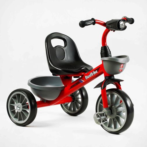 Детский трехколесный велосипед без ручки Best Trike BS с корзинами и фарой