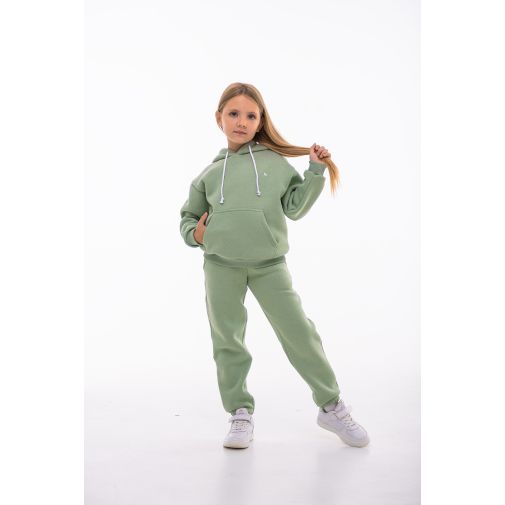 Детский спортивный утепленный костюм Kindamor Warm Autumn Olive для девочки, флис оливковый