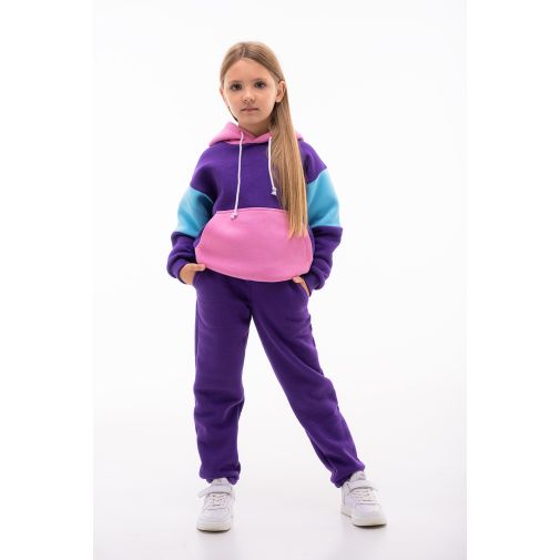 Детский спортивный утепленный костюм Kindamor Warm Beauty Purple для девочки, флис фиолетовый