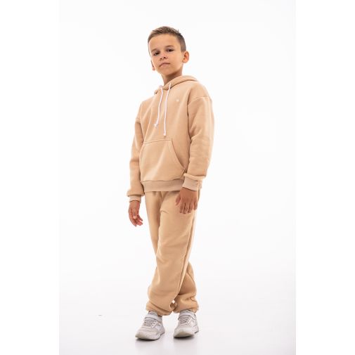 Детский спортивный утепленный костюм Kindamor Warm Autumn Beige для мальчика, флис бежевый