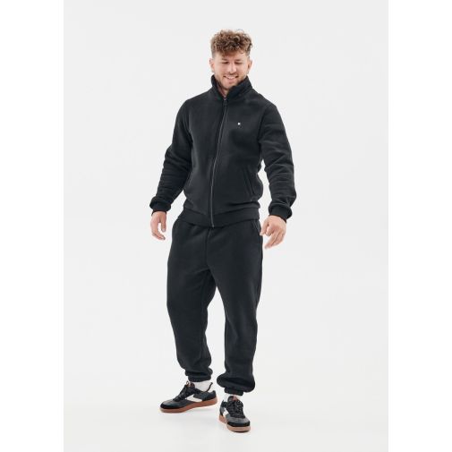 Чоловічий спортивний костюм на флісі на змійці Kindamor Arctic чорний