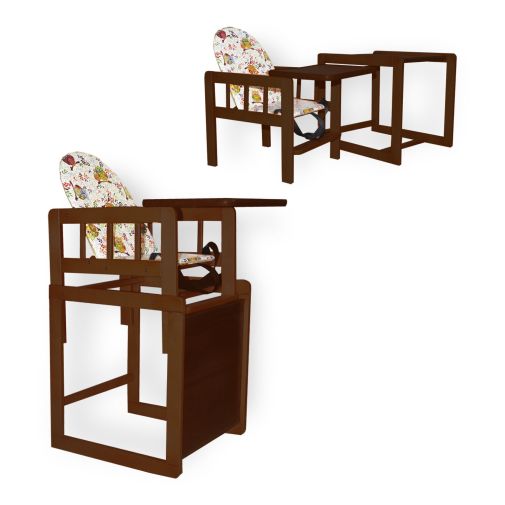 Стільчик для годування дерев'яний Капітошка - Сова велика спинка №14