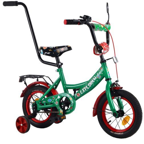 Дитячий велосипед Tilly Explorer 12 дюймів з батьківською ручкою T-21211, T-21212
