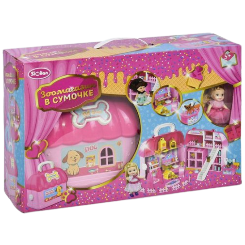 QL045-2 Ігровий набір Зоомагазин у сумочці рожевий