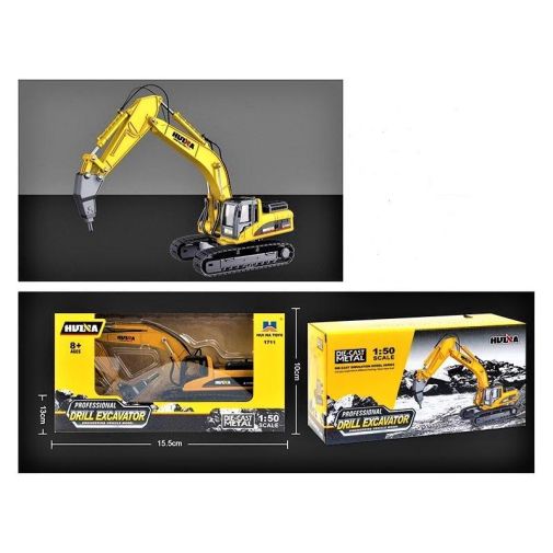1711 Металевий екскаватор з відбійним молотом HUI NA TOYS масштаб 1:40