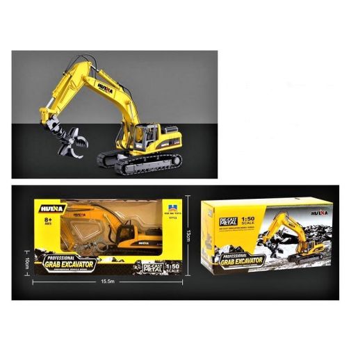 1713 Металевий екскаватор з грейфер Hui Na Toys масштаб 1:50