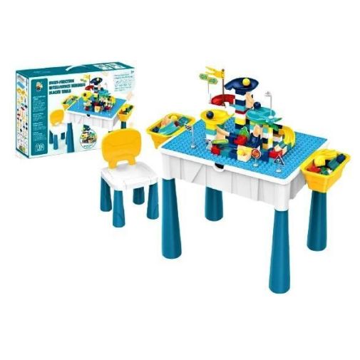 Столик-песочница с набором конструктора 222-B95, со стульчиком стульчик шестеренки 125 деталей