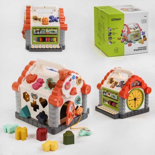 Развивающий теремок ТК 739 (18/2) "TK Group", подсветка, звуки, мелодии, 2 вида сортеров, пианино, в коробке