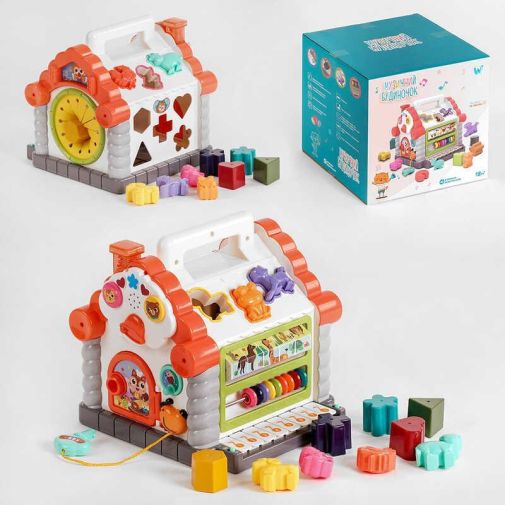 Развивающий Домик 16180 (18) "WToys" УКРАИНСКОЕ ОЗВУЧИВАНИЕ, подсветка, звуки, 8 песен, сортер, счеты, в коробке