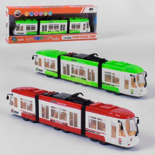 Трамвай 1598 (24) 2 цвета, свет, звук, в коробке