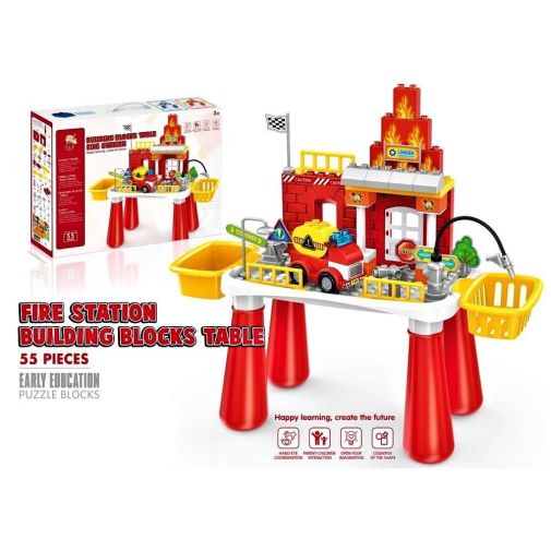 Ігровий столик із конструктором 222-B78 пожежна частина з машинками деталей 55