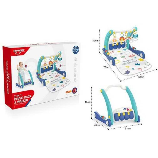 Ходунки НЕ 0633 (12) игровой музыкальный коврик, пианино, погремушки, в коробке