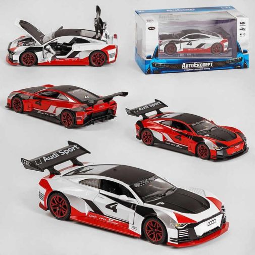 Игрушечная машинка ТК - 6610 (32) Audi (Ауди)/ "Авто Експерт" металлопластик, 1:32, свет, звук, инерция, открывающаяся дверь, багажник, капот, в коробке (красная, белая)