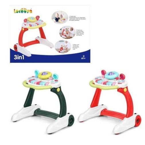 Игровой центр-ходунки 807 (6) 2 цвета, свет, мелодии, звуки животных, на батарейках, в коробке