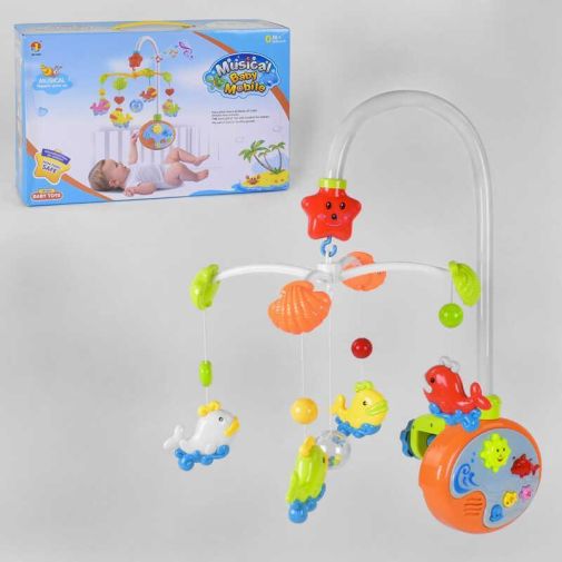 Карусель музыкальная 6538 А (12/2) на батарейке, колыбельные, звуки, в коробке