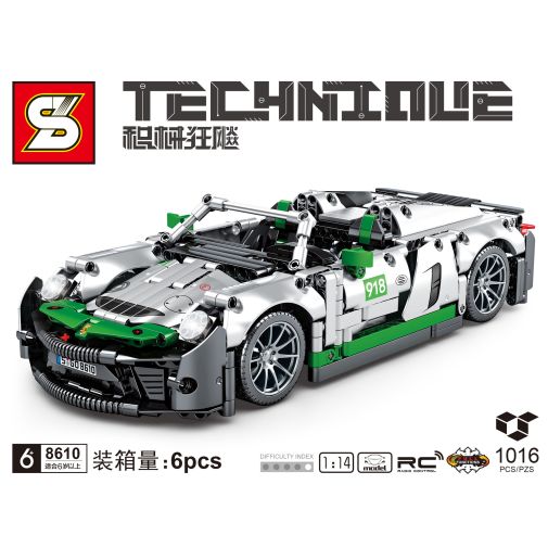 Детский конструктор SY Technique 8610 машина Porshe (Порше), масштаб 1:14, 1016 деталей (игрушка на 4, 5, 6, 7, 8+ лет)