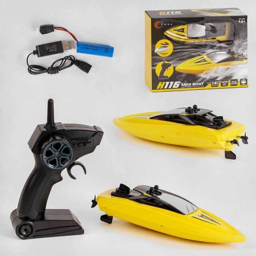 Катер на радиоуправлении H 116 (24) 1:47,  пульт управления 2,4 HGz, аккумулятор 3,7 V, в коробке