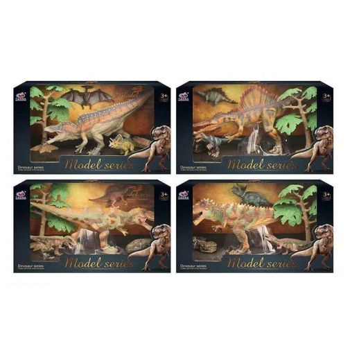 Набор динозавра Q 9899 V 6 (24/2) 4 вида, 5 элементов, 3 динозавра, 2 аксессуара, в коробке
