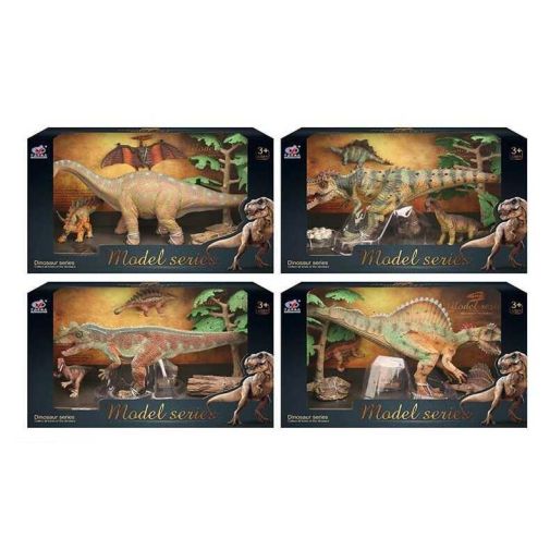 Набор динозавра Q 9899 V 7 (24/2) 4 вида, 5 элементов, 3 динозавра, 2 аксессуара, в коробке