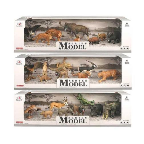 Набор животных Q 9899 D 11 (24/2) "Дикие животные", 3 вида, 8 элементов, в коробке
