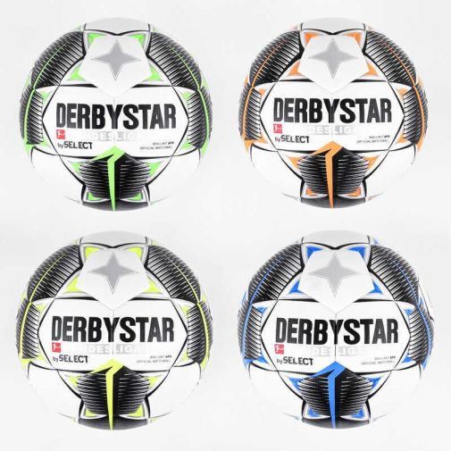 Мяч футбольный C 44620 (30) 4 вида, вес 420 грамм, материал PU, баллон резиновый, клееный, (поставляется накачанным на 90)