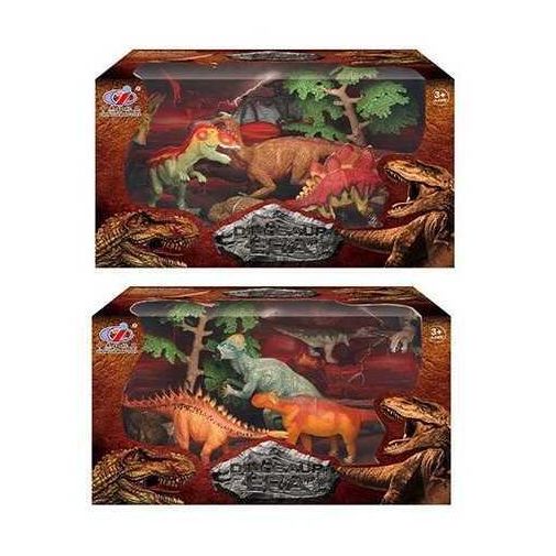 Набор динозавров Q 9899-206 (24/2) 2 вида, 7 элементов, 5 динозавров, 2 аксессуара, в коробке