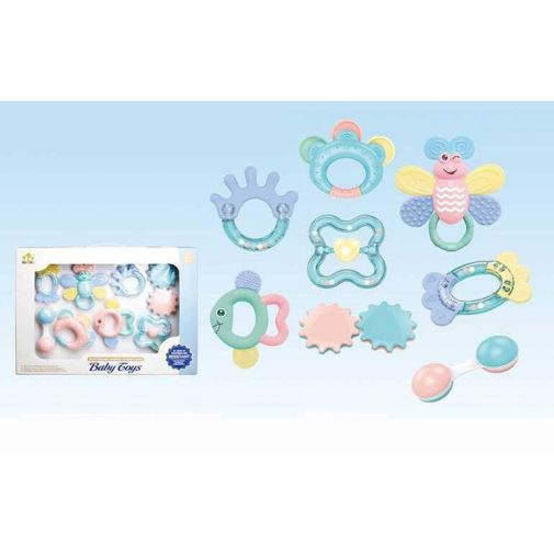 Набор погремушек SL 84824 (24/2)4 прорезывателя-погремушки, шестеренка, маракасы, в коробке