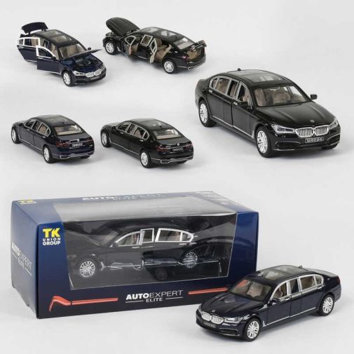 Игрушечная машина BMW( БМВ)/ металлическая EL 7845 (36) "Авто Експерт Премиум", 2 цвета, 1:24, свет, звук, инерция, открываются двери, багажник, капот/Черная