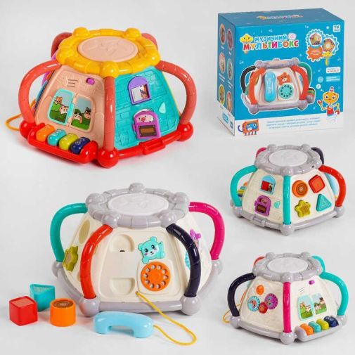 Музичний мультибокс 96338 (18) "TK Group",  УКРАЇНСЬКЕ ОЗВУЧУВАННЯ, 2 кольори, 4 пісні, 4 казки, мелодії, сортер, музичний барабан, в коробці