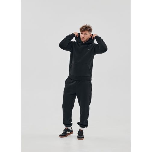 Мужской спортивный костюм флисовый с капюшоном Kindamor Frosted черный