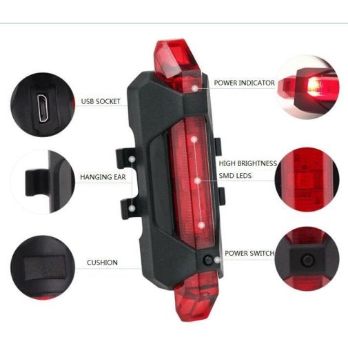 Ліхтар габаритний задній BC-TL5411 5 світлодіодів USB (червоний)