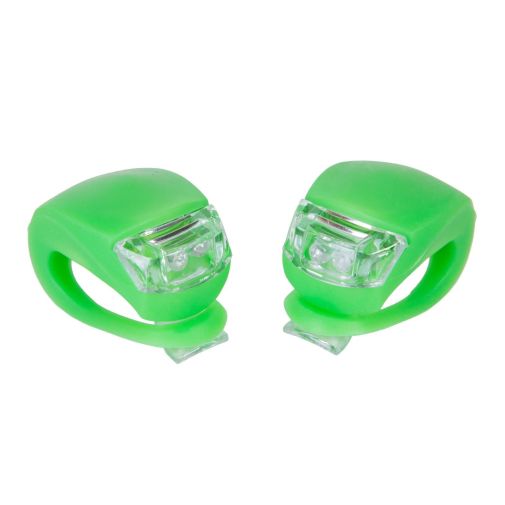 Мигалка задня 2шт BC-RL8001 біле + червоне світло LED силіконовий (зелений корпус)