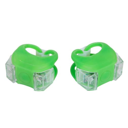 Мигалка задня 2шт BC-RL8002 білий + червоне світло LED силіконовий (зелений корпус)