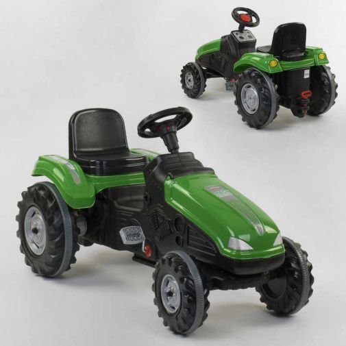 Трактор педальный 07-321 GREEN (1) клаксон на руле, сидение регулируемое, колеса с резиновыми накладками, в коробке