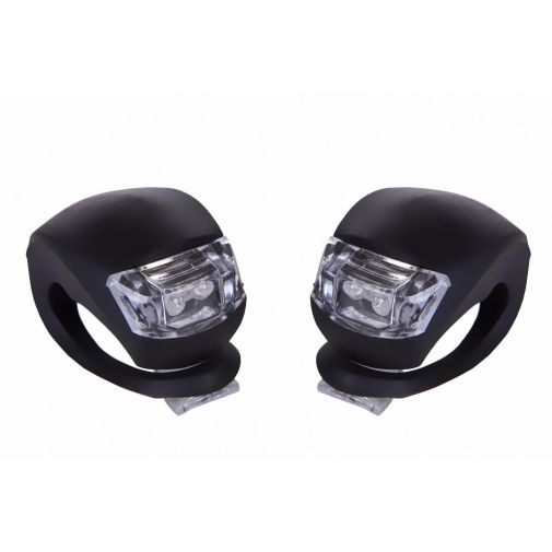 Мигалка задняя 2шт BC-RL8001 белый + красный свет LED силиконовый (черный корпус)