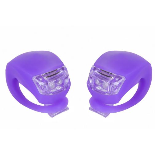 Мигалка задняя 2шт BC-RL8001 белый + красный свет LED силиконовый (фиолетовый корпус)