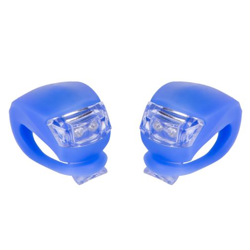 Мигалка задняя 2шт BC-RL8001 белый + красный свет LED силиконовый (синий корпус)
