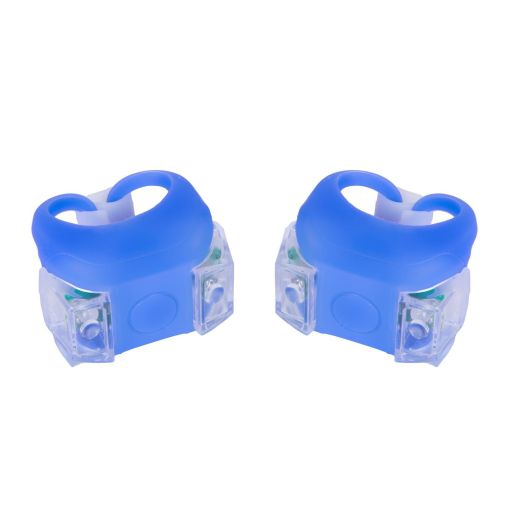 Мигалка задняя 2шт BC-RL8002 белый + красный свет LED силиконовый (синий корпус)