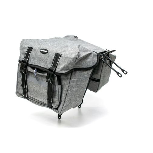Велосумка штани, на багажник 35x28x14 см сiрий BRAVVOS F-091-2, водовiдштовх. матерiал