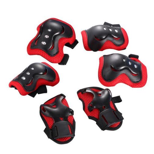 Защита детская FSK M07 (кисти, локти, колени) чёрно-красная 