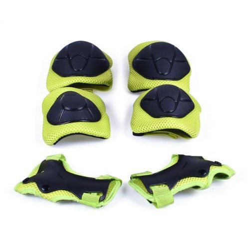 Защита детская FSK M01 (кисти, локти, колени) чёрно-салатовая