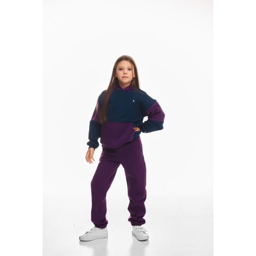 Детский спортивный утепленный костюм Kindamor Active Heat Purple/Blue, флис для девочки