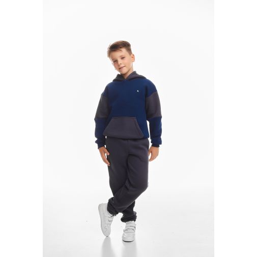 Детский спортивный утепленный костюм Kindamor Cozy Champion Grey/Dark Blue, флис для мальчика