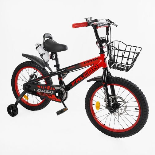 Детский двухколесный велосипед 18 дюймов Corso Falcon с корзиной