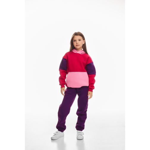 Детский спортивный утепленный костюм Kindamor Snug Princess Purple/Crimson, флис для девочки