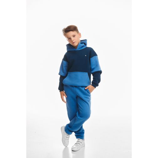 Детский спортивный утепленный костюм Kindamor Cozy Champion Blue/Dark Blue, флис для мальчика