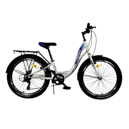 Велосипед городской подростковый 24 дюйма Cross Betty с корзиной и багажником, рама 11"