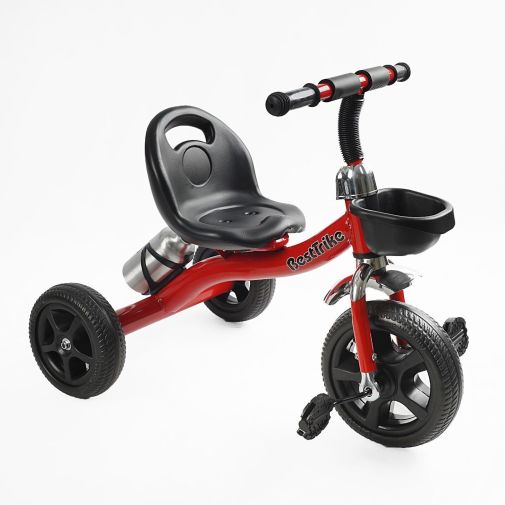 Детский трехколесный велосипед без ручки Best Trike BS с корзиной и бутылочкой