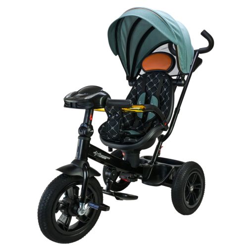 Детский трехколесный велосипед Extreme Trike с родительской ручкой, резиновые колеса, музыкальная панель