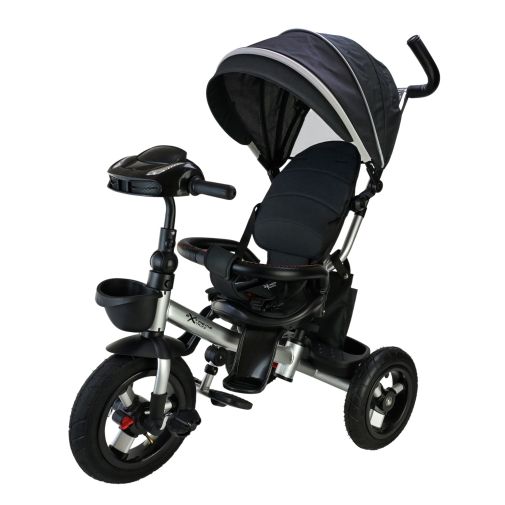 Детский трехколесный велосипед Extreme Trike с родительской ручкой, резиновые колеса, поворотное сиденье, наклон спинки